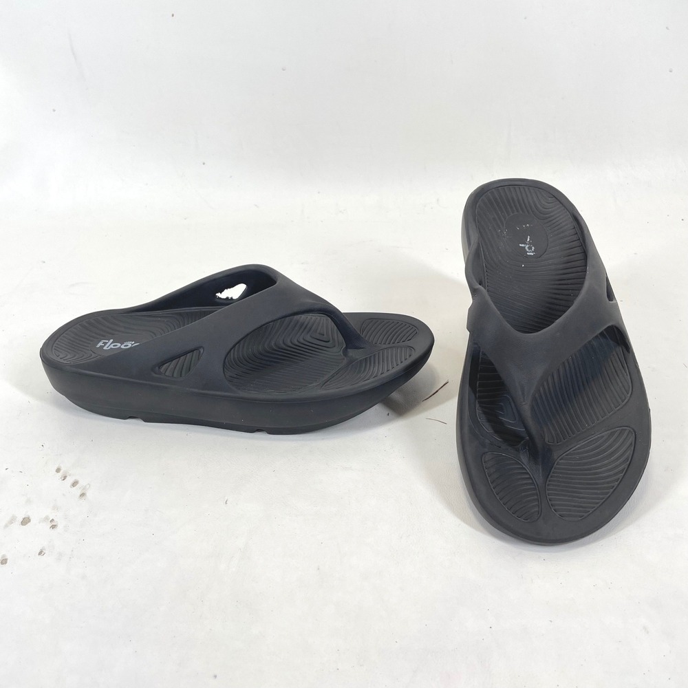 Floopi Womens Orthotic Flip Flops Black Arch Support Sandals Size 6 EU 36